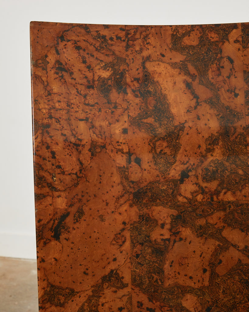 Karl Springer JMF Chair Lacquered Burlwood Patchwork