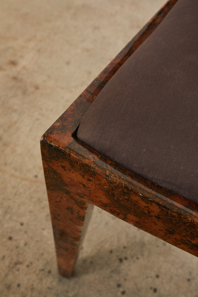 Karl Springer JMF Chair Lacquered Burlwood Patchwork