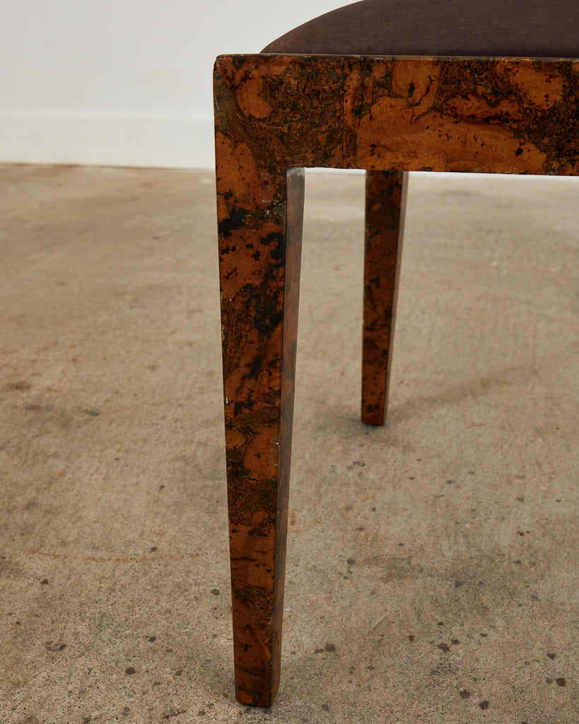 Karl Springer JMF Chair Lacquered Burlwood Patchwork