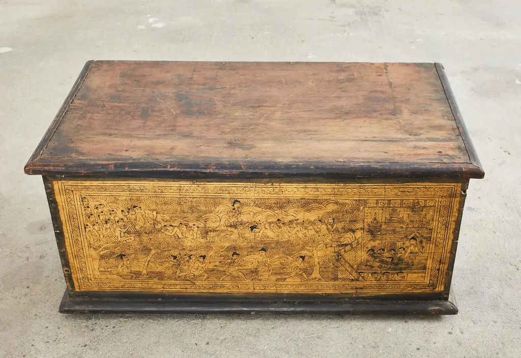 19th Century Burmese Gilded Chest or Trunk Table