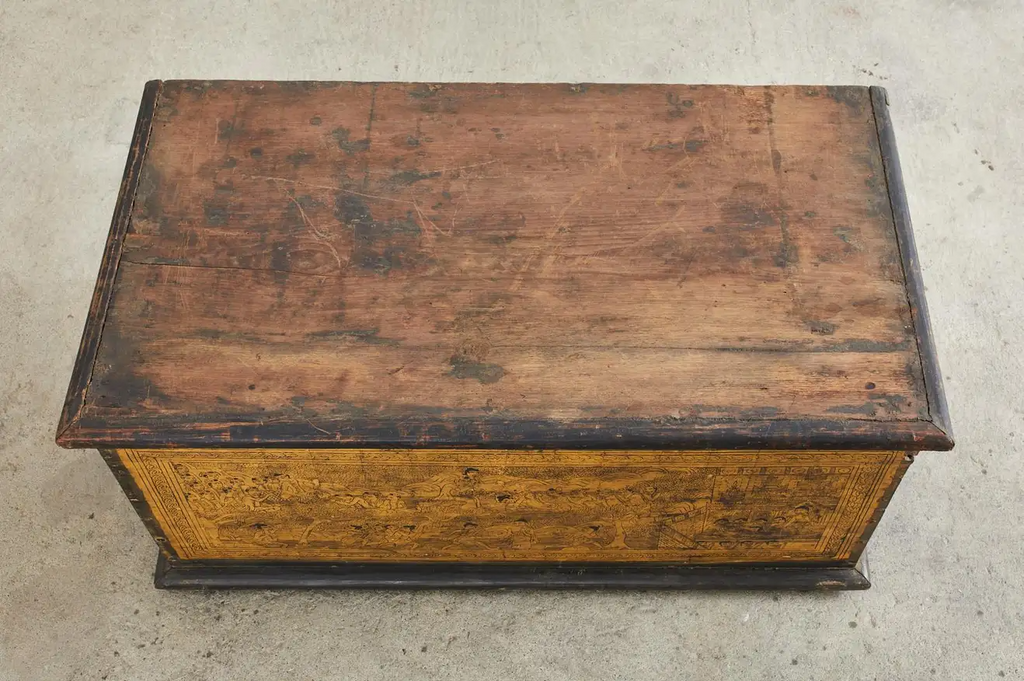 19th Century Burmese Gilded Chest or Trunk Table