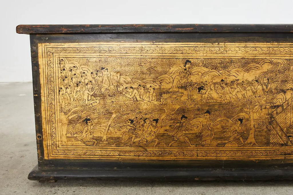 19th Century Burmese Gilded Chest or Trunk Table
