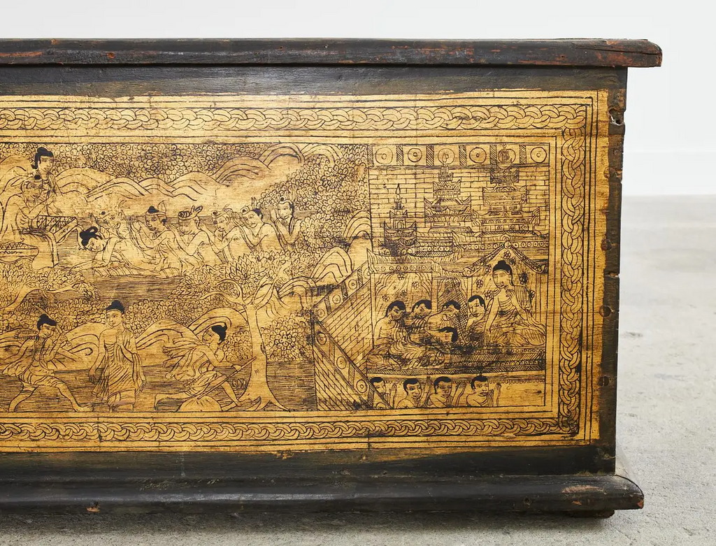 19th Century Burmese Gilded Chest or Trunk Table