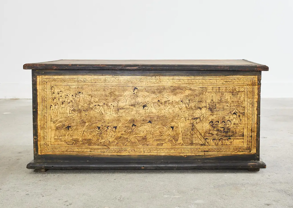 19th Century Burmese Gilded Chest or Trunk Table