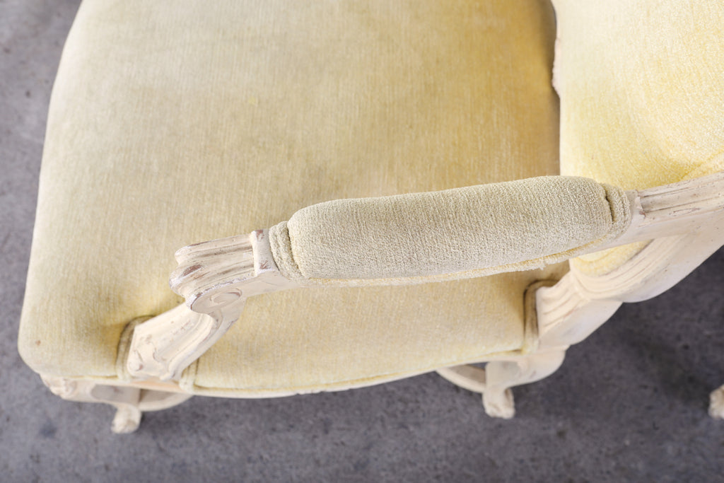 Pair of French Louis XV Style Painted Fauteuil Armchairs