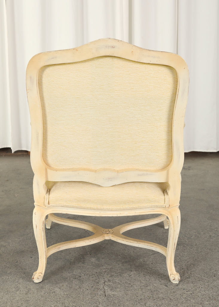 Pair of French Louis XV Style Painted Fauteuil Armchairs