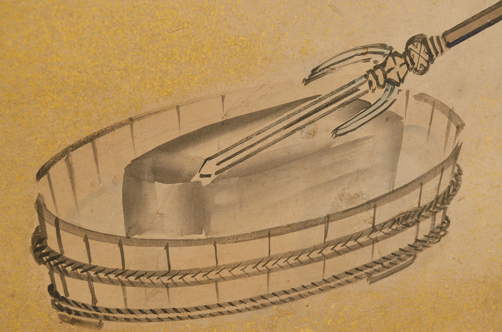 Japanese Edo Two Panel Screen Deities by Yokoyama Kazan