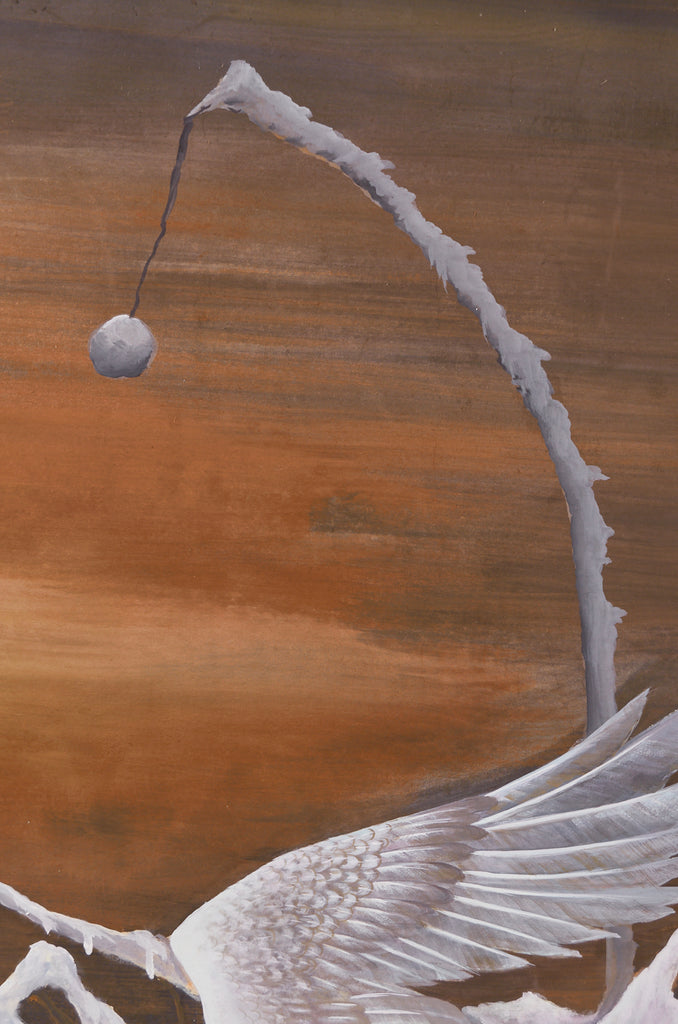 Japanese Style Two-Panel Screen Winter Goose in Flight