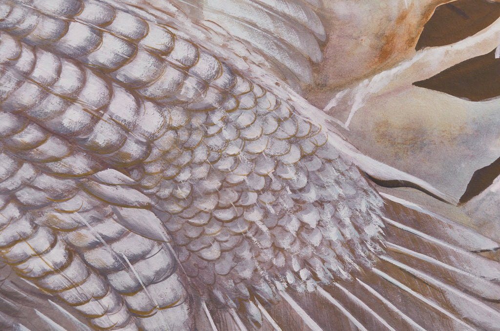 Japanese Style Two-Panel Screen Winter Goose in Flight