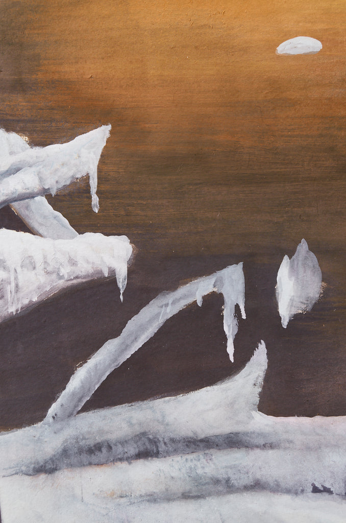 Japanese Style Two-Panel Screen Winter Goose in Flight