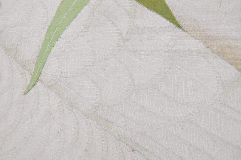 Japanese Meiji Two Panel Screen Geese and Reeds