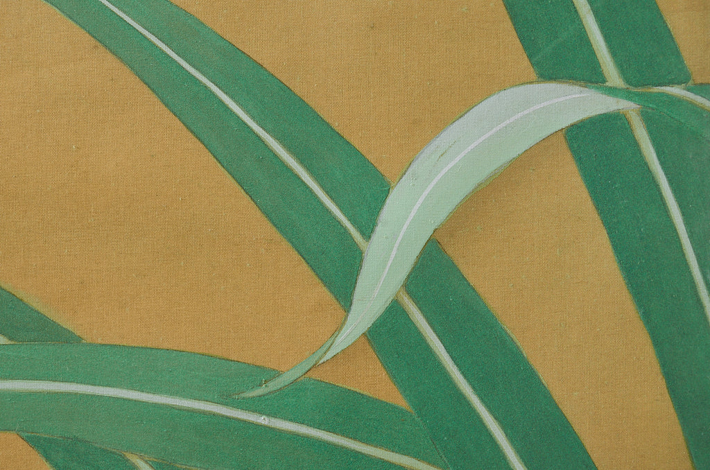 Japanese Meiji Two Panel Screen Geese and Reeds