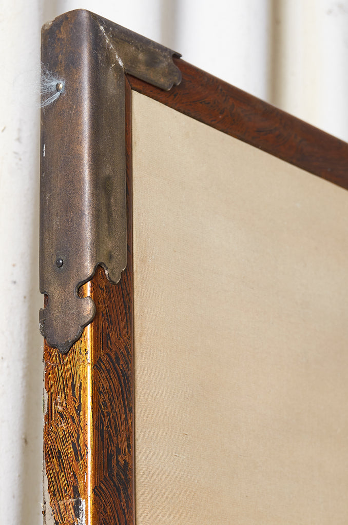 Japanese Meiji Two Panel Screen Geese and Reeds