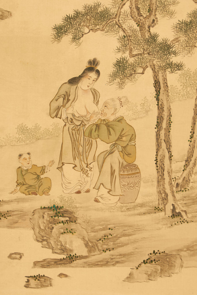 Pair of Japanese Taisho Period Screens Paragons of Filial Piety