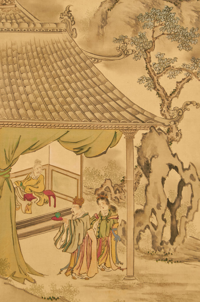 Pair of Japanese Taisho Period Screens Paragons of Filial Piety