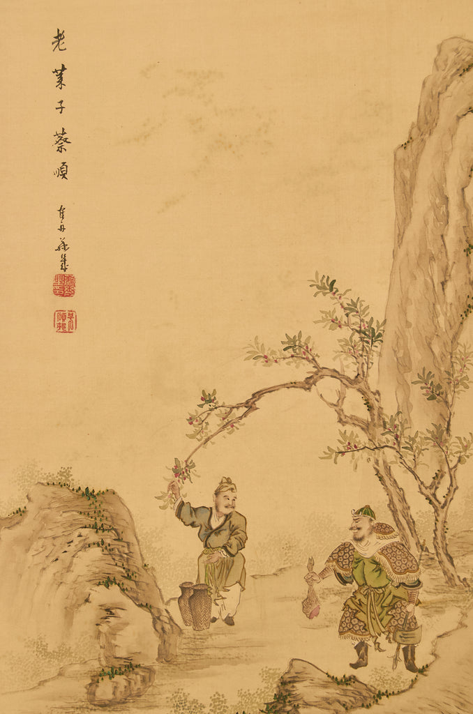 Pair of Japanese Taisho Period Screens Paragons of Filial Piety