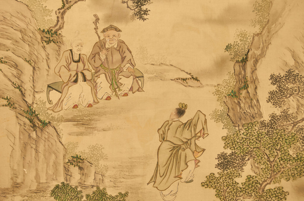 Pair of Japanese Taisho Period Screens Paragons of Filial Piety