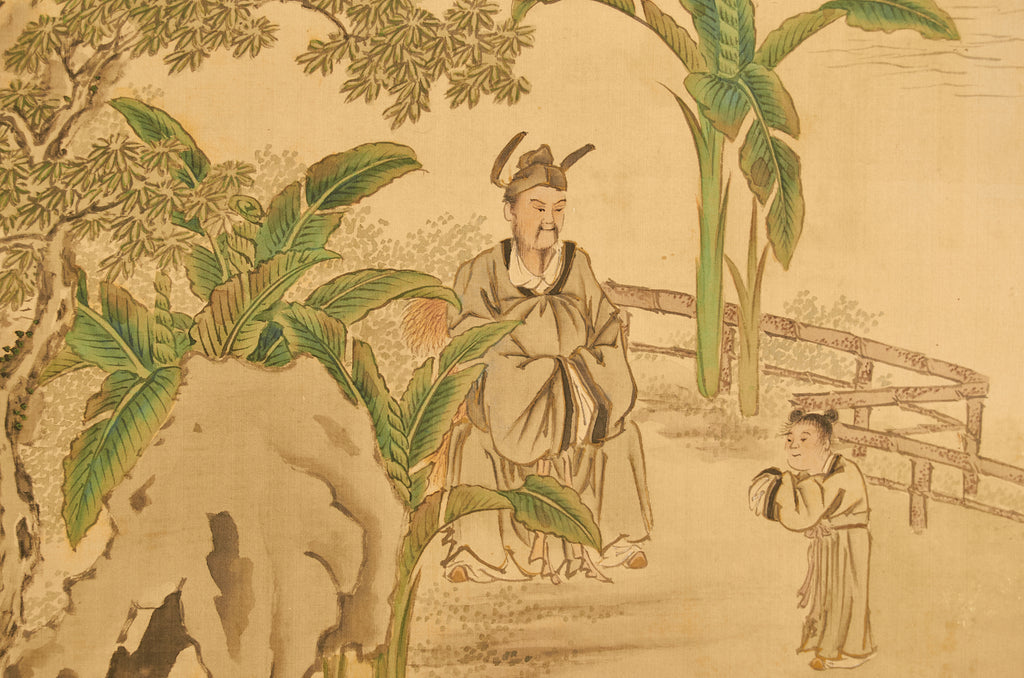 Pair of Japanese Taisho Period Screens Paragons of Filial Piety