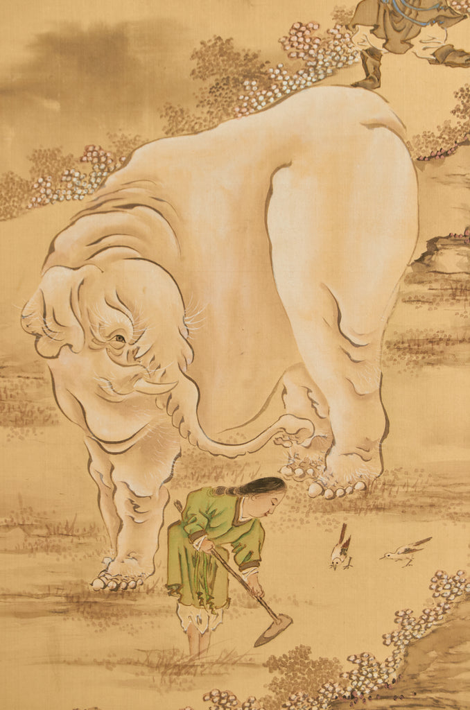 Pair of Japanese Taisho Period Screens Paragons of Filial Piety