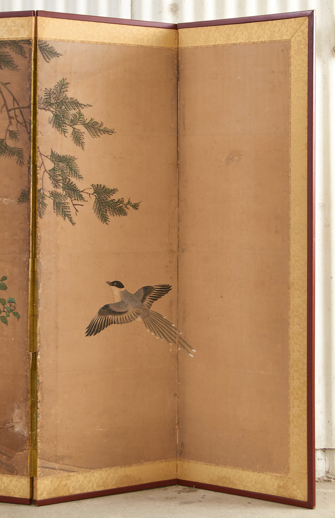 19th Century Japanese Edo Six Panel Kano School Landscape Screen