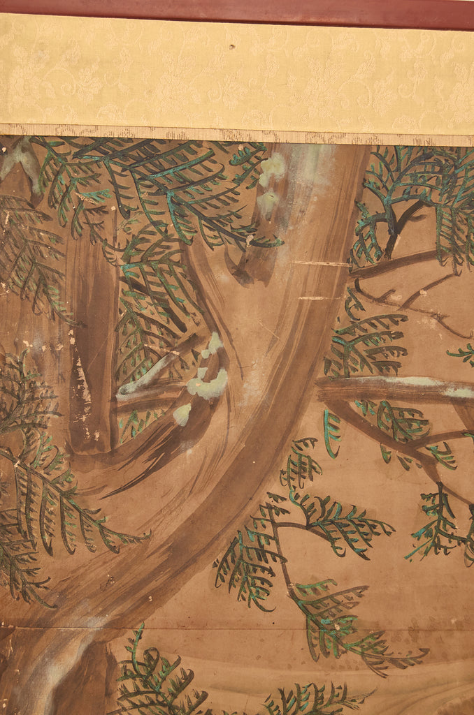 19th Century Japanese Edo Six Panel Kano School Landscape Screen