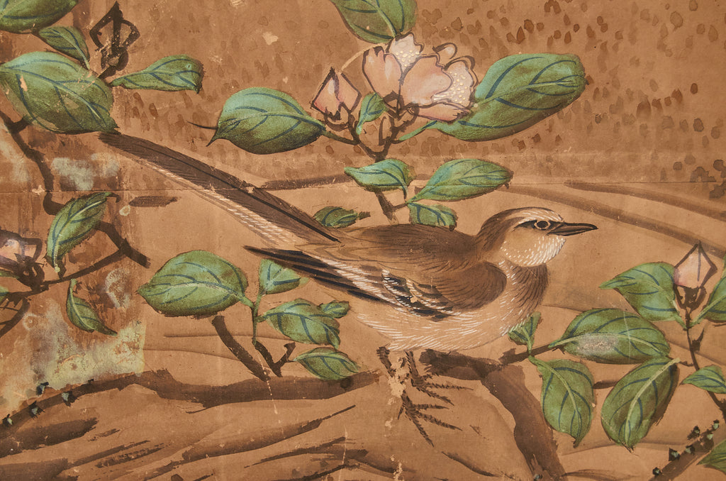 19th Century Japanese Edo Six Panel Kano School Landscape Screen