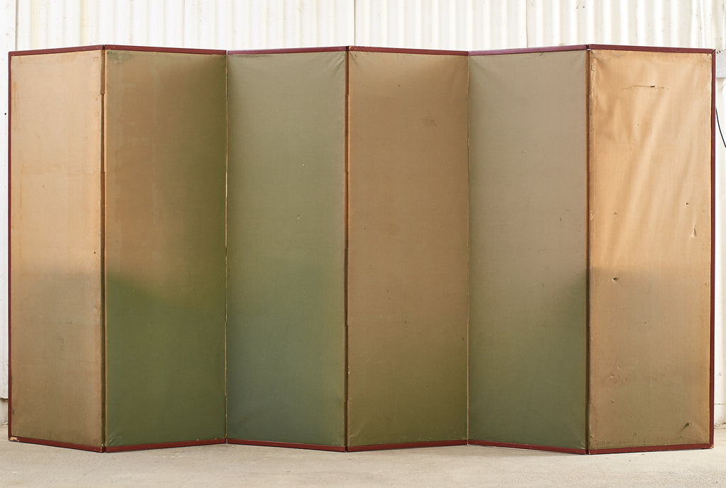 19th Century Japanese Edo Six Panel Kano School Landscape Screen