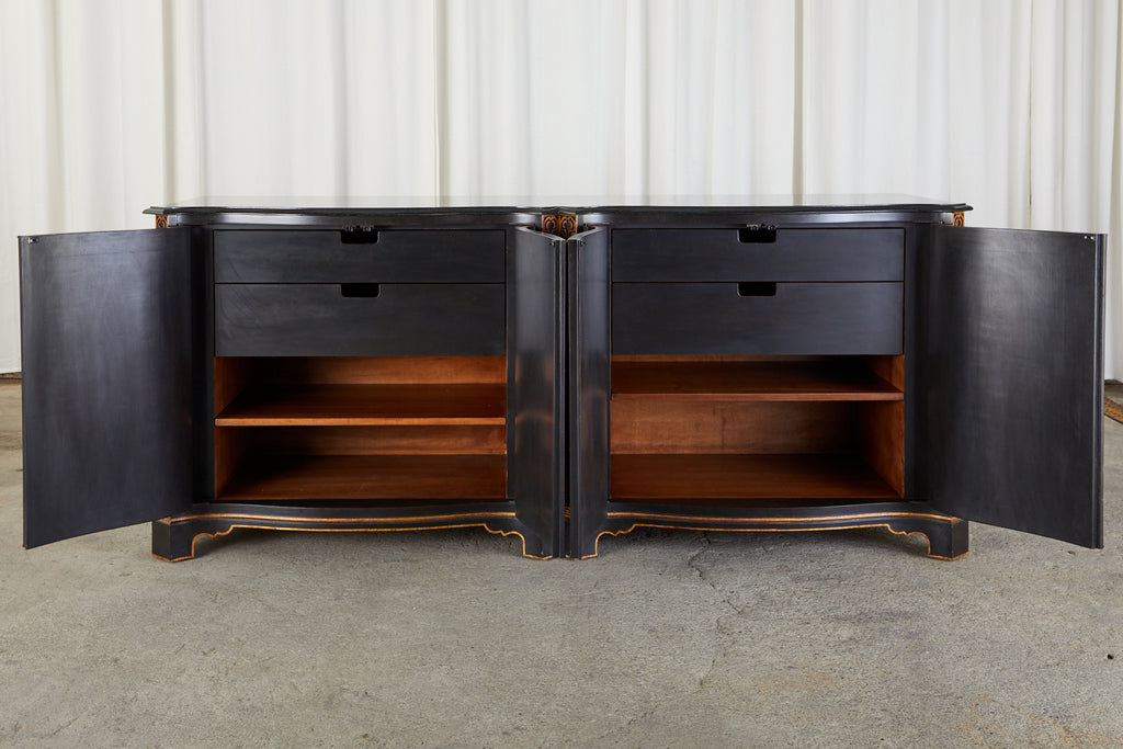 Nancy Corzine Chinoiserie Marble Top Sideboard Chest