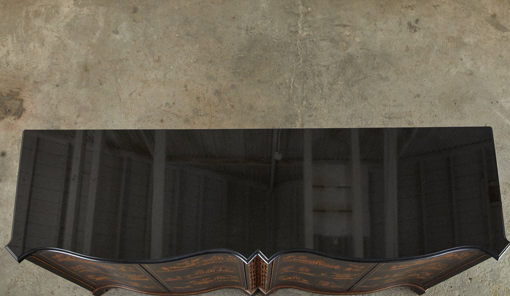 Nancy Corzine Chinoiserie Marble Top Sideboard Chest