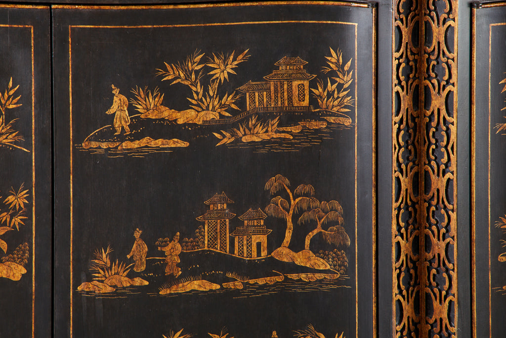 Nancy Corzine Chinoiserie Marble Top Sideboard Chest