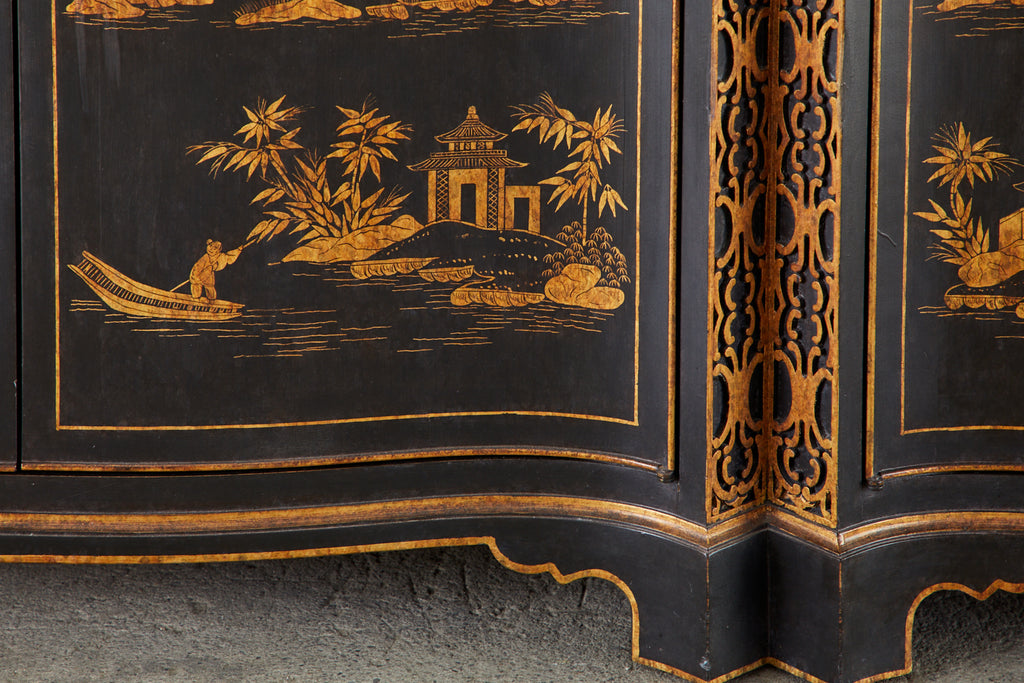 Nancy Corzine Chinoiserie Marble Top Sideboard Chest