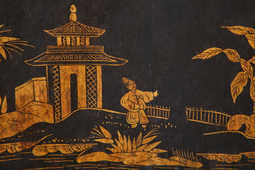 Nancy Corzine Chinoiserie Marble Top Sideboard Chest