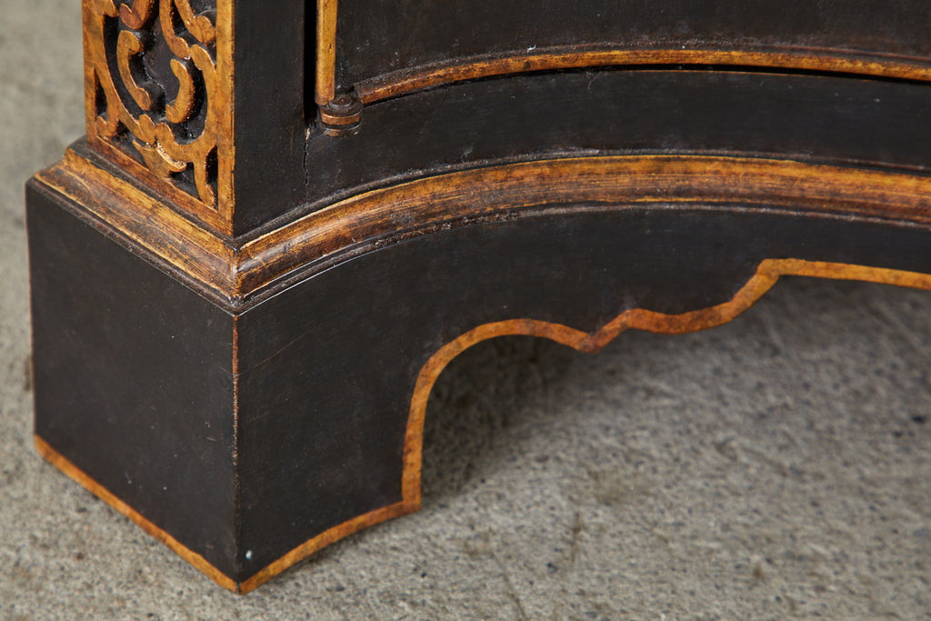 Pair of Nancy Corzine Chinoiserie Marble Top Sideboard Chests