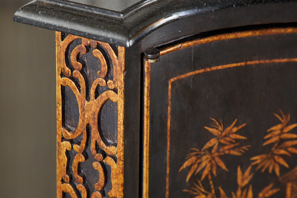 Nancy Corzine Chinoiserie Marble Top Sideboard Chest