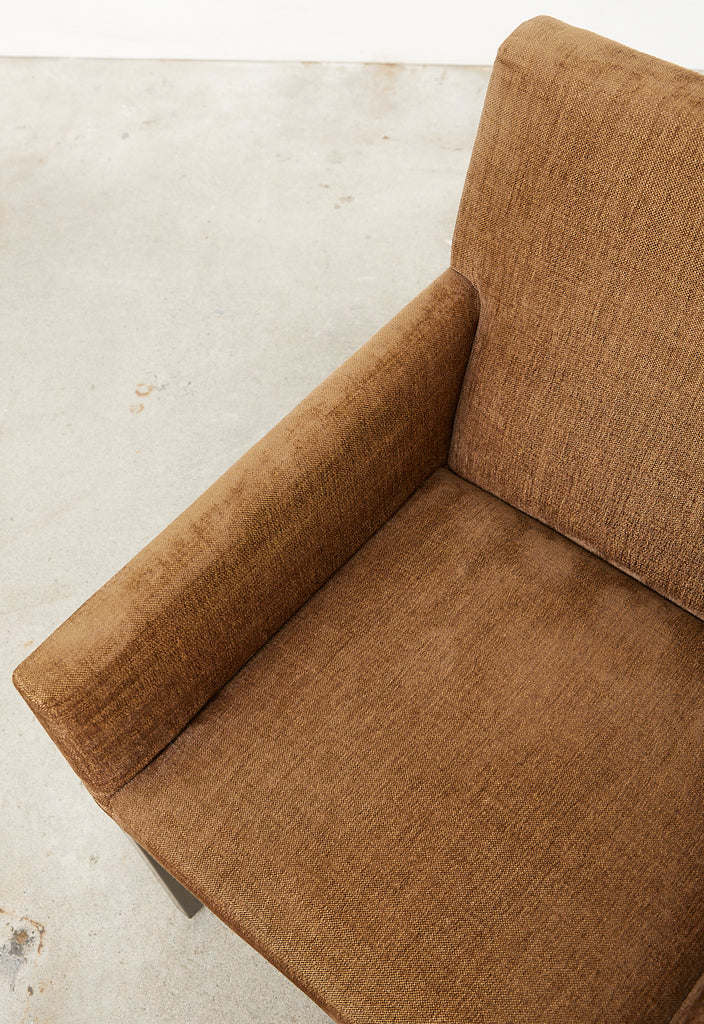 Set of Six Bronzed Steel Sled Style Dining Chairs