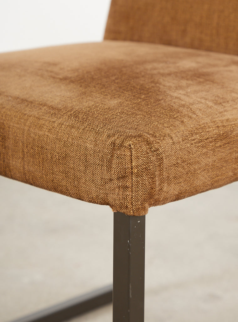 Set of Six Bronzed Steel Sled Style Dining Chairs