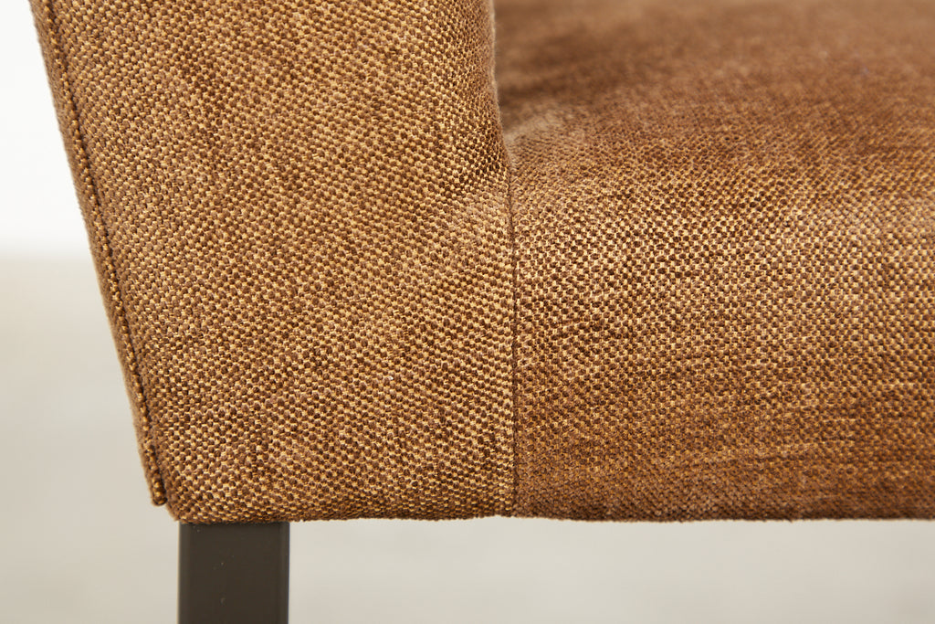 Set of Six Bronzed Steel Sled Style Dining Chairs