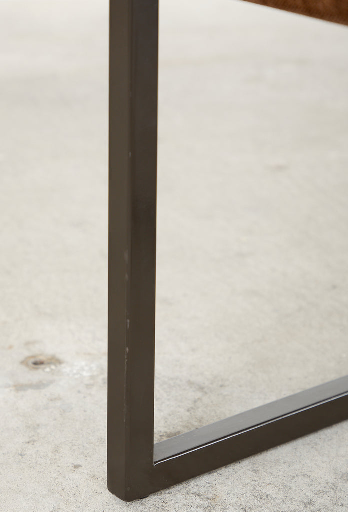 Set of Six Bronzed Steel Sled Style Dining Chairs