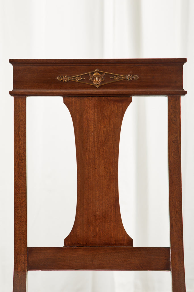 Set of Ten French Empire Mahogany Caned Dining Chairs