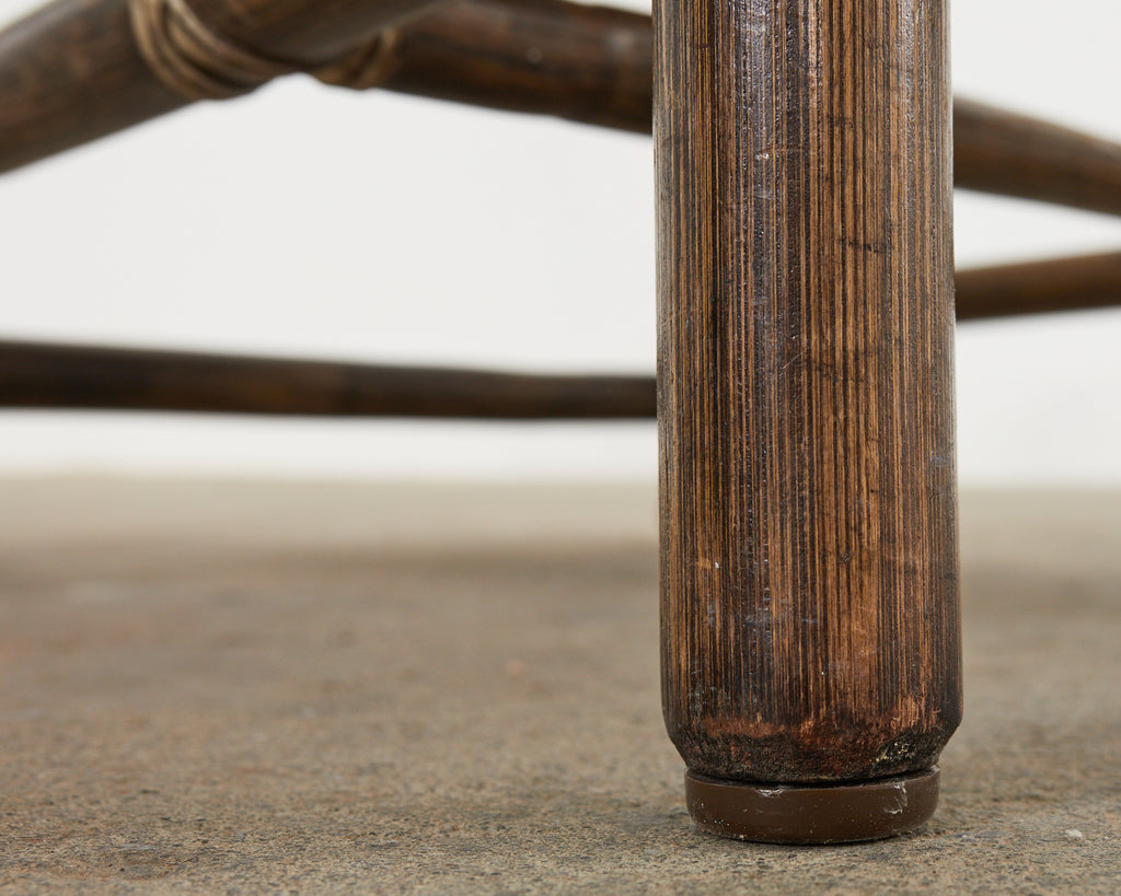 Set of Four McGuire Organic Modern Rattan Cathedral Dining Chairs