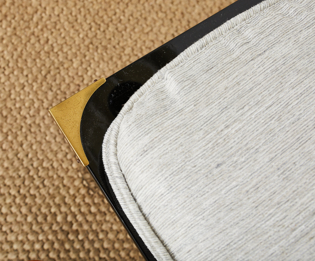 Pair of James Mont Style Lacquered Horseshoe Chairs by Century