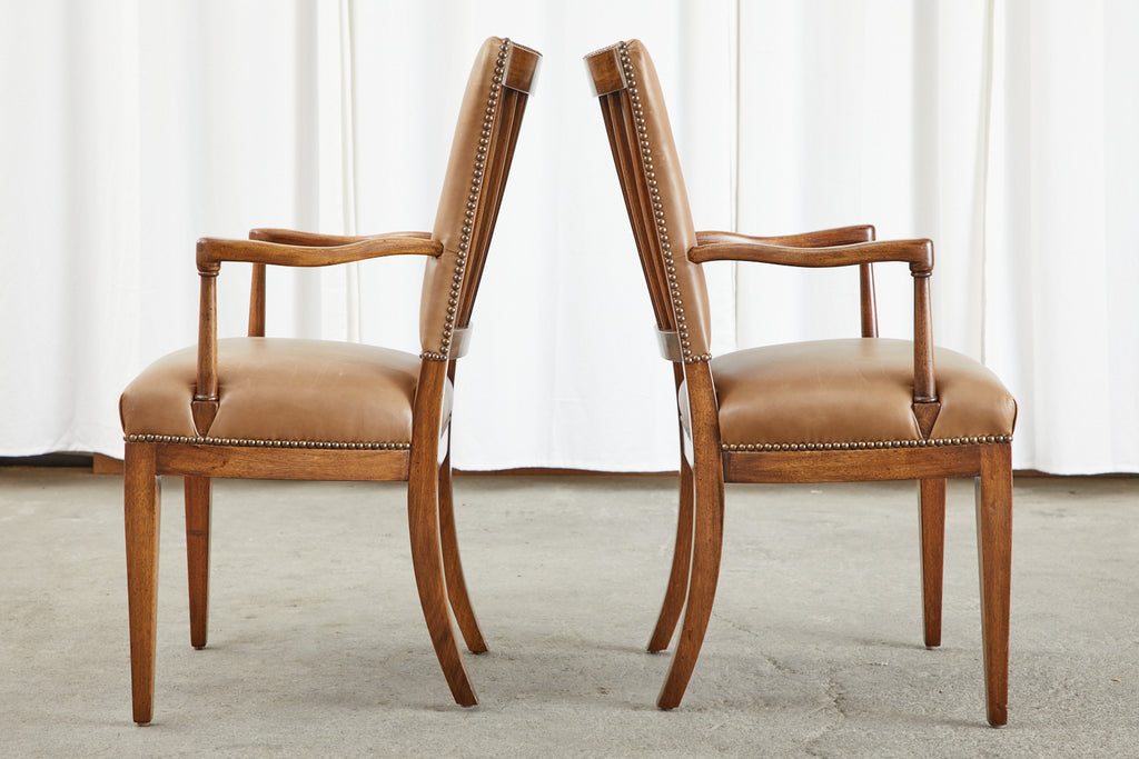 Set of Four French Art Deco Armchairs after Jules Leleu