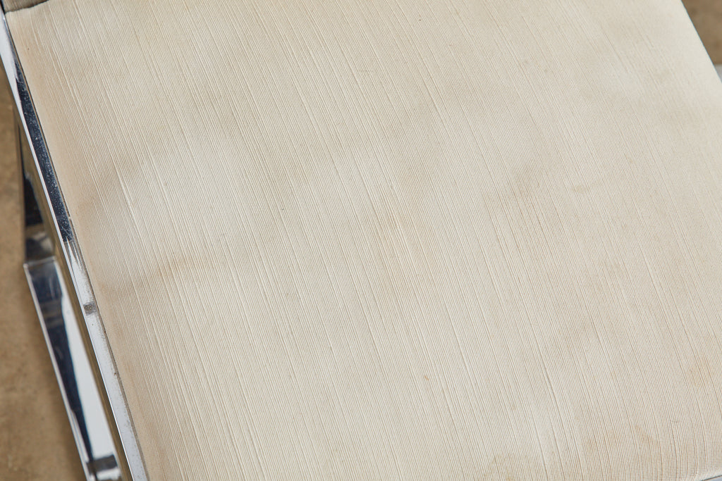 Set of Six Pierre Cardin Flat Bar Chrome Dining Chairs