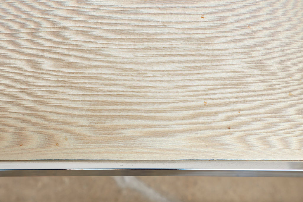 Set of Six Pierre Cardin Flat Bar Chrome Dining Chairs