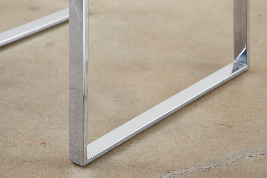 Set of Six Pierre Cardin Flat Bar Chrome Dining Chairs