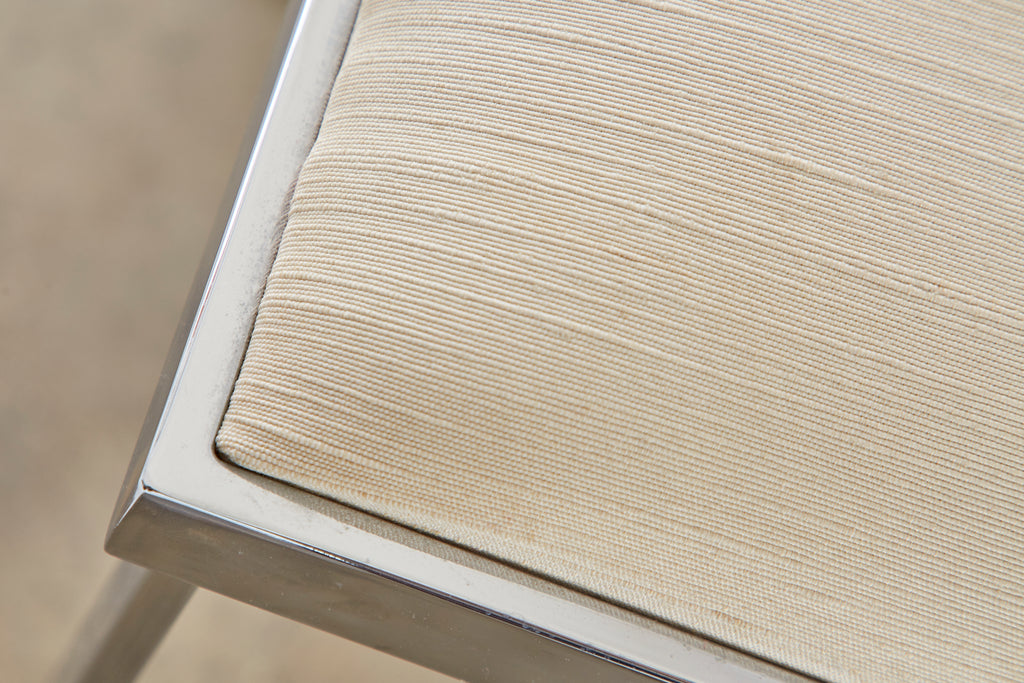 Set of Six Pierre Cardin Flat Bar Chrome Dining Chairs