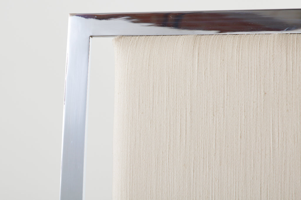 Set of Six Pierre Cardin Flat Bar Chrome Dining Chairs