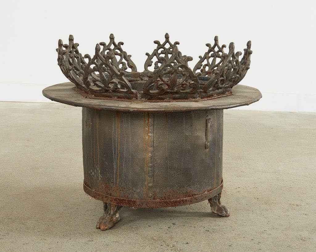 Baroque Style Wrought Iron Brazier Fire Pit or Chiminea