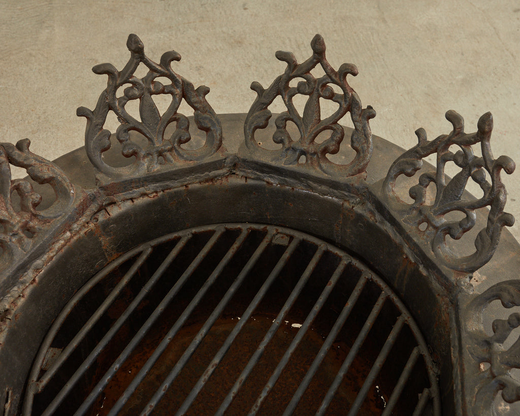 Baroque Style Wrought Iron Brazier Fire Pit or Chiminea