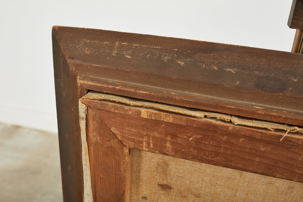 Midcentury Painting of an Asian Artist in His Studio